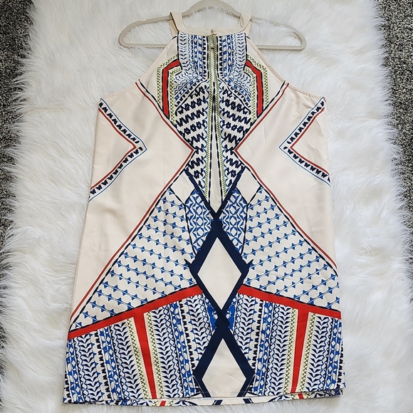 VENUS NWOT Geometric Abstract Sleeveless Midi Dress Size Large Aztec Event Party - Picture 6 of 13